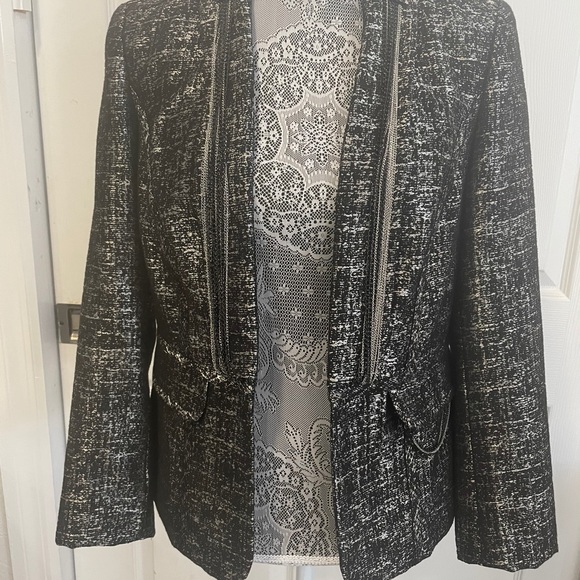 CACHE BLACK & SILVER CHAIN BLAZER BRAND NEW SZ 8 - Picture 7 of 12